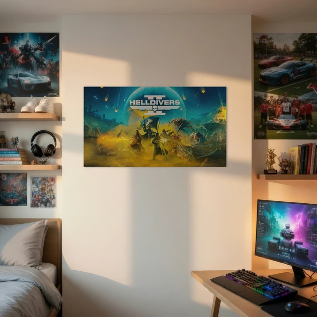 Постер Helldivers 2, декор в кімнату геймера, A1 60×107 см (id6617) - зображення 2