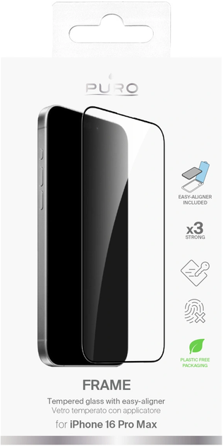 Загартоване скло SBS Puro Frame Tempered Glass для Apple iPhone 16 Pro Max (8018417486401) - Фото 5 Загартоване скло SBS Puro Frame Tempered Glass для Apple iPhone 16 Pro Max (8018417486401) - зображення 5