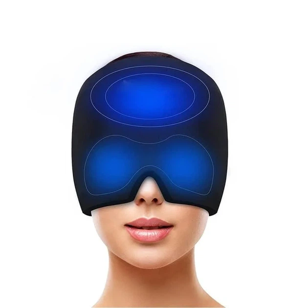 Гелева маска-шапка ThermaxCap — прохолодний релакс для голови та очей | чорна - изображение 8