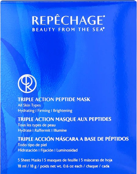 Maska do twarzy Repechage Triple Action Peptide z peptydami i ekstraktem z alg morskich 5 x 18 ml (675765010474) - Zdjęcie 1 Maska do twarzy Repechage Triple Action Peptide z peptydami i ekstraktem z alg morskich 5 x 18 ml (675765010474) - obraz 1