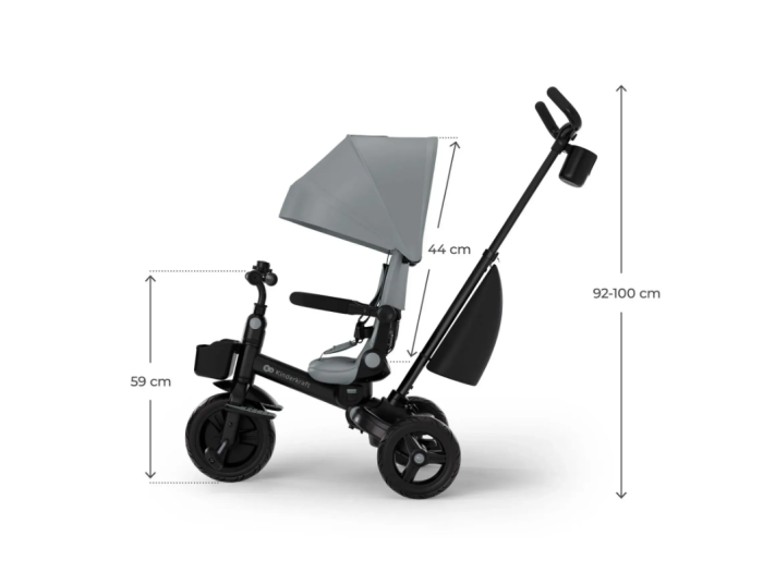 Триколісний велосипед Aveo 2 Plus, Kinderkraft (Grey) - зображення 3