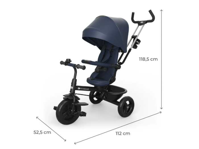 Триколісний велосипед Aston 2 Plus, Kinderkraft (Navy) - зображення 2