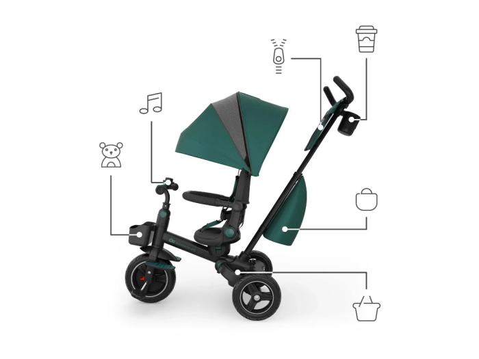 Триколісний велосипед Spinstep 2 Plus, Kinderkraft (Green) - зображення 3