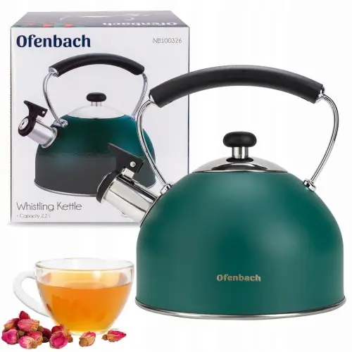 Чайник Ofenbach NB-100326 2.2 л из нержавеющей стали со свистком для индукции и газа - Фото 6 Чайник Ofenbach NB-100326 2.2 л из нержавеющей стали со свистком для индукции и газа - изображение 6