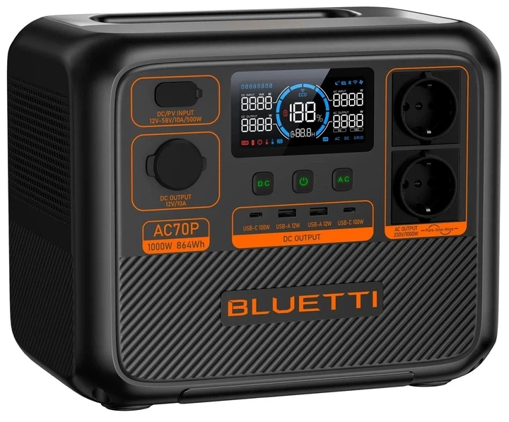 Портативна зарядна станція Bluetti AC70P (1000W/864Wh) - зображення 4