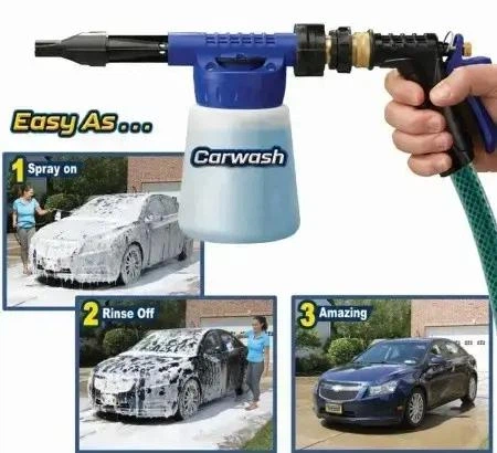 Пістолет розпилювач для миття автомобіля Car Wash Rocket 15 МПа мінімийка для авто піноутворювач з насадкою для садового шланга білий для саду та автомобіля - изображение 9