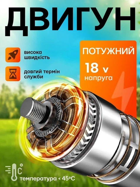 Акумуляторна ланцюгова міні пила UnA 8" та 6" 2 акумулятори 2000 mAh електропила садова гілкоріз для дому саду дачі чорна зі синім + кейс у комплекті - изображение 4
