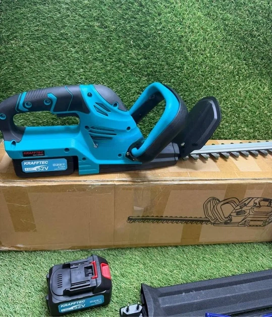 Кущоріз акумуляторний Krafftec Germany 52V 2×6Ah Li-Ion безщітковий кущоріз з довжиною леза 52 см для саду і бур´янів з 2 акумуляторами та кейсом - Фото 9 Кущоріз акумуляторний Krafftec Germany 52V 2×6Ah Li-Ion безщітковий кущоріз з довжиною леза 52 см для саду і бур´янів з 2 акумуляторами та кейсом - изображение 9