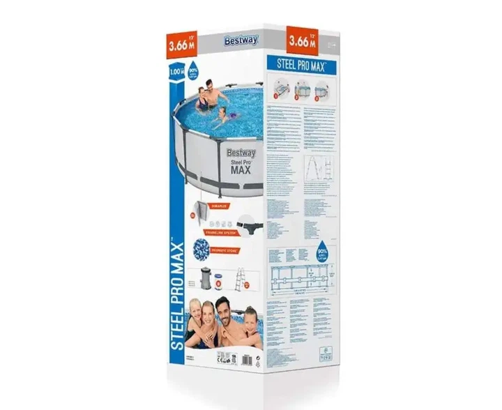 Круглый каркасный бассейн Bestway 56260, 366 х 100 см с фильтром 2 006 л/ч практичная модель для летнего отдыха всей семьи - изображение 3