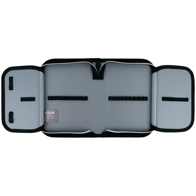 Пенал без наполнения Kite Black&Silver K26-622-5, 1 отделение, 2 отворота для девочки - изображение 5
