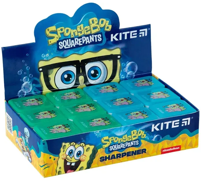 Набор точилок для карандашей Kite SpongeBob SquarePants с контейнером ассорти цветов 24 шт (SB24-116) - Фото 1 Набор точилок для карандашей Kite SpongeBob SquarePants с контейнером ассорти цветов 24 шт (SB24-116) - изображение 1