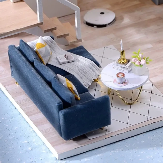 DIY румбокс Сучасний двоповерховий будинок CUTEROOM з підсвіткою та музичною скринькою - Фото 8 DIY румбокс Сучасний двоповерховий будинок CUTEROOM з підсвіткою та музичною скринькою - зображення 8