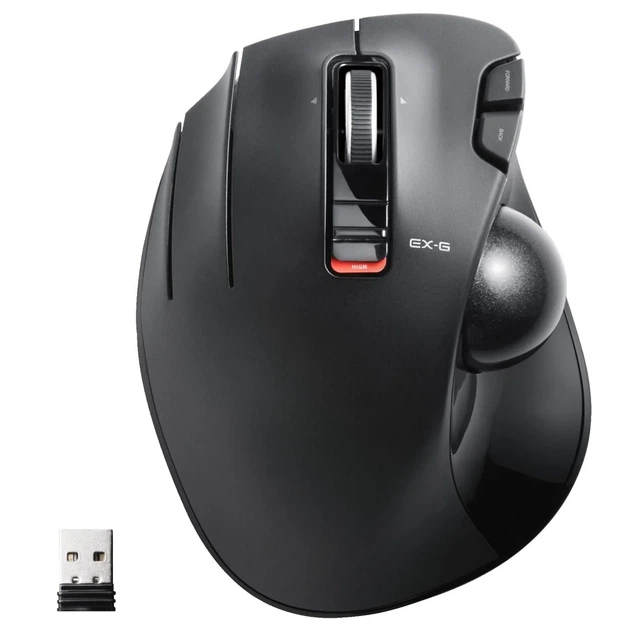 Проводная трекбольная мышь ELECOM EX-G / USB / 1500 DPI / 6 кнопок / Черная (102022038) - Б/У - Фото 1 Проводная трекбольная мышь ELECOM EX-G / USB / 1500 DPI / 6 кнопок / Черная (102022038) - Б/У - изображение 1