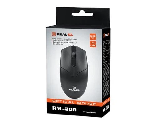 Мышь REAL-EL RM-208, Black, USB - изображение 10
