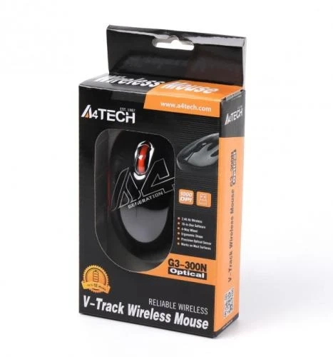 Мышь A4Tech G3-300N Black+Orange, USB V-TRACK, Wireless - изображение 6