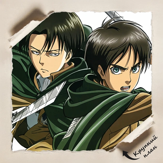 Постер Атака на титанів, Леві та Ерен, Attack on Titans, аніме, A3 42×30 см (id0255) - зображення 4