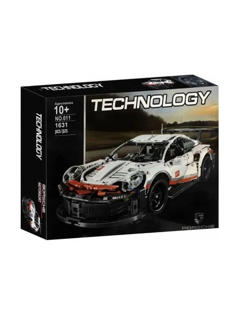 Конструктор Porsche 911 1631 деталей в стиле LEGO, спортивный автомобиль, модель суперкара, большой конструктор подарочная коробка - изображение 4