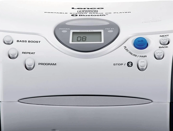 Радио-CD бумбокс Lenco SCD-24BT White-Black с Bluetooth (102110816) - Уценка - изображение 3