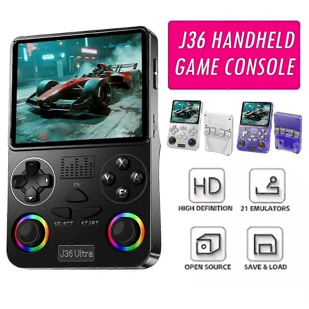 Игровая консоль J36 черная для детей и семейных игр с джойстиками и развлекательными функциями - Фото 4 Игровая консоль J36 черная для детей и семейных игр с джойстиками и развлекательными функциями - изображение 4