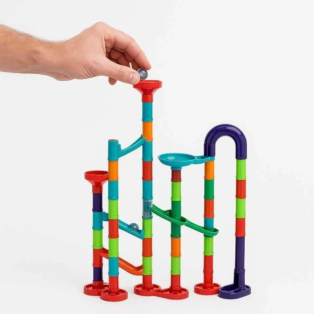 Конструктор-лабіринт Marble Run, 113 деталей для складання багаторівневих трас. - Фото 3 Конструктор-лабіринт Marble Run, 113 деталей для складання багаторівневих трас. - зображення 3