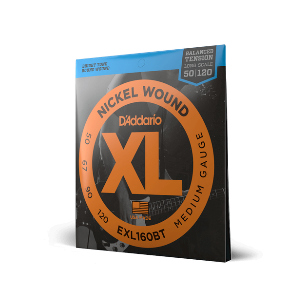 Струни для бас-гітари DʼADDARIO EXL160BT XL Nickel Wound Balanced Tension Bass Medium (50-120) - Фото 2 Струни для бас-гітари DʼADDARIO EXL160BT XL Nickel Wound Balanced Tension Bass Medium (50-120) - зображення 2