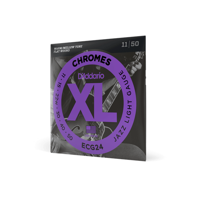 Струны для электрогитары DʼADDARIO ECG24 XLChromes Jazz Light (11-50) - изображение 3