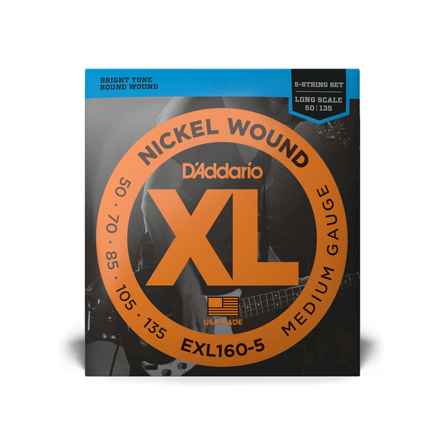 Струны для бас-гитары DʼADDARIO EXL160-5 XL Nickel Wound Bass Medium 5-String (50-135) - Фото 1 Струны для бас-гитары DʼADDARIO EXL160-5 XL Nickel Wound Bass Medium 5-String (50-135) - изображение 1