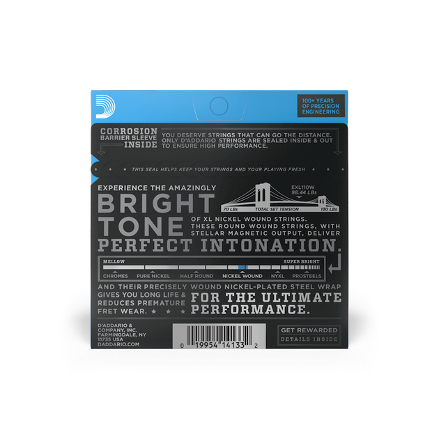 Струны для электрогитары DʼADDARIO EXL110W XL Nickel Wound Regular Light Wound 3RD (10-46) - Фото 3 Струны для электрогитары DʼADDARIO EXL110W XL Nickel Wound Regular Light Wound 3RD (10-46) - изображение 3