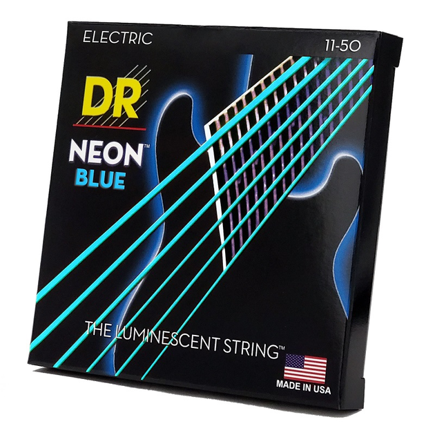 Струни для електрогітари DR Strings NEON Blue Electric - Heavy (11-50) - зображення 3