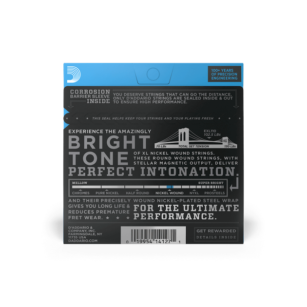 Струни для електрогітари DʼADDARIO EXL110 XL Nickel Wound Regular Light (10-46) - Фото 3 Струни для електрогітари DʼADDARIO EXL110 XL Nickel Wound Regular Light (10-46) - зображення 3