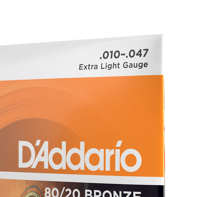 Струни для акустичної гітари DʼAddario EJ10 80/20 Bronze Extra Light (10-47) - зображення 4