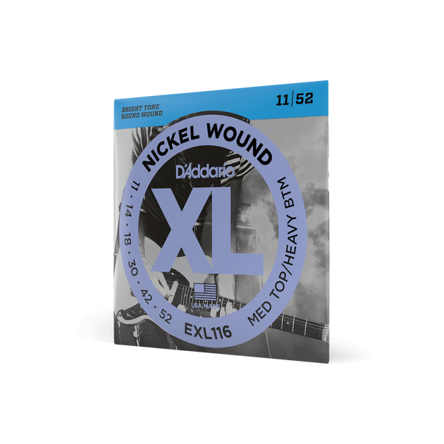 Струны для электрогитары DʼADDARIO EXL116 XL Nickel Wound Medium Top/Heavy Bottom (11-52) - Фото 3 Струны для электрогитары DʼADDARIO EXL116 XL Nickel Wound Medium Top/Heavy Bottom (11-52) - изображение 3
