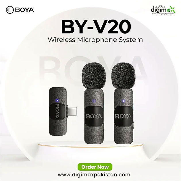 Бездротовий мікрофон BOYA BY-V20 для телефона з шумозаглушенням і тривалим часом роботи до 36 годин - Фото 2 Бездротовий мікрофон BOYA BY-V20 для телефона з шумозаглушенням і тривалим часом роботи до 36 годин - зображення 2