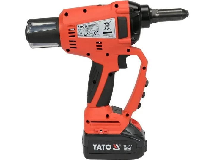 Заклепочник акумуляторний безщітковий YATO 18 В 2.0 А·год YT-82955 - Фото 3 Заклепочник акумуляторний безщітковий YATO 18 В 2.0 А·год YT-82955 - зображення 3