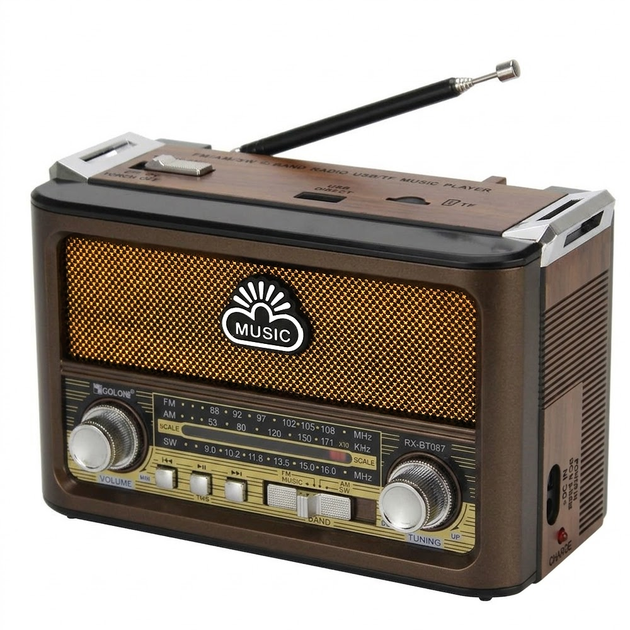 Радиоприемник GOLON RX-BT087 с Bluetooth, аккумулятором и фонариком - изображение 2