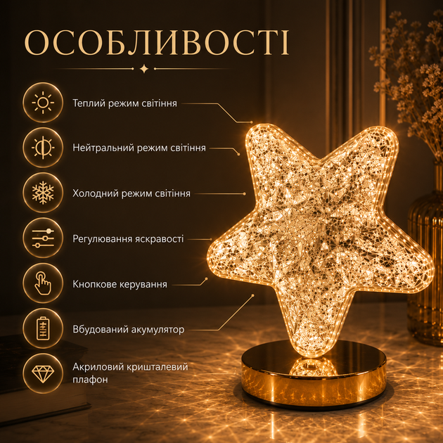 Настольная лампа «Звезда» Creatice Table Lamp - изображение 4