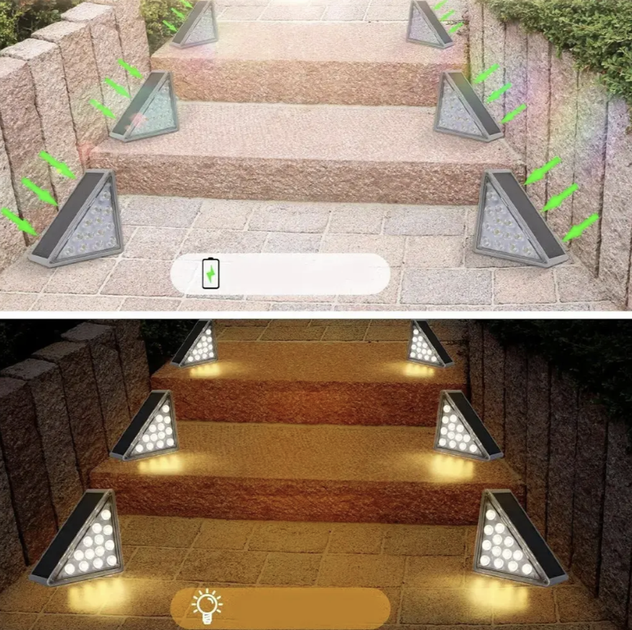 Зовнішній ліхтар для освітлення сходів на сонячній батареї 13 LED (6 шт.) - зображення 9