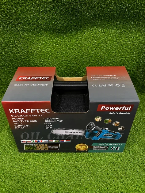 Мини электропила для обрезки древесины Krafftec Легкая аккумуляторная пила для дома 52V 6Ah - изображение 4