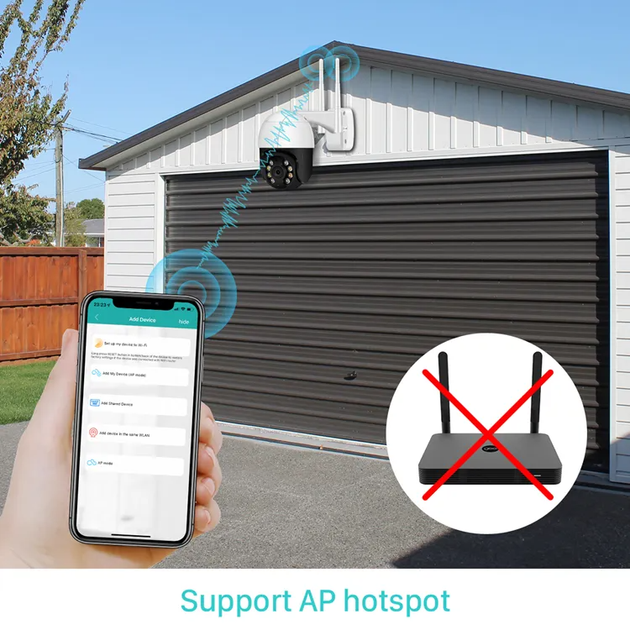 Камера видеонаблюдения уличная IP Wi-Fi Smart PTZ 4Мп iCSee с ночной съемкой и интеркомом - Фото 8 Камера видеонаблюдения уличная IP Wi-Fi Smart PTZ 4Мп iCSee с ночной съемкой и интеркомом - изображение 8