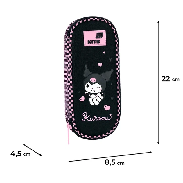 Пенал Kite Kuromi HK26-599-5, 1 отделение, клапан с карманом на молнии, для девочки - изображение 3
