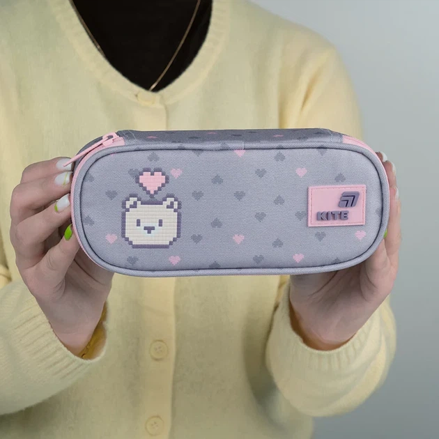 Пенал Kite Pixel Love K26-599-3, 1 отделение, клапан с карманом на молнии, для девочки - изображение 7
