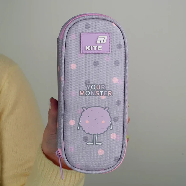 Пенал Kite Cute Monster K26-599-17, 1 отделение, клапан с карманом на молнии, для девочки - изображение 7
