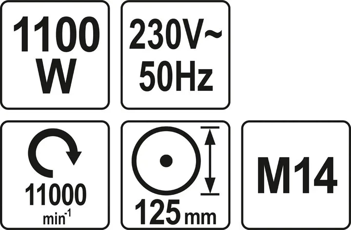 Шлифмашина угловая YATO 125 мм 1100 Вт YT-82100 - изображение 4