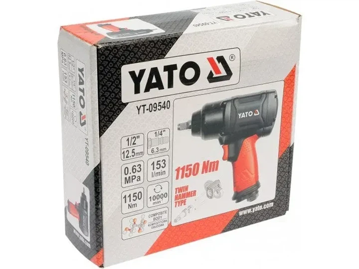 Гайковерт пневматический YATO ударный 1/2" 1150 Нм YT-09540 - Фото 5 Гайковерт пневматический YATO ударный 1/2" 1150 Нм YT-09540 - изображение 5