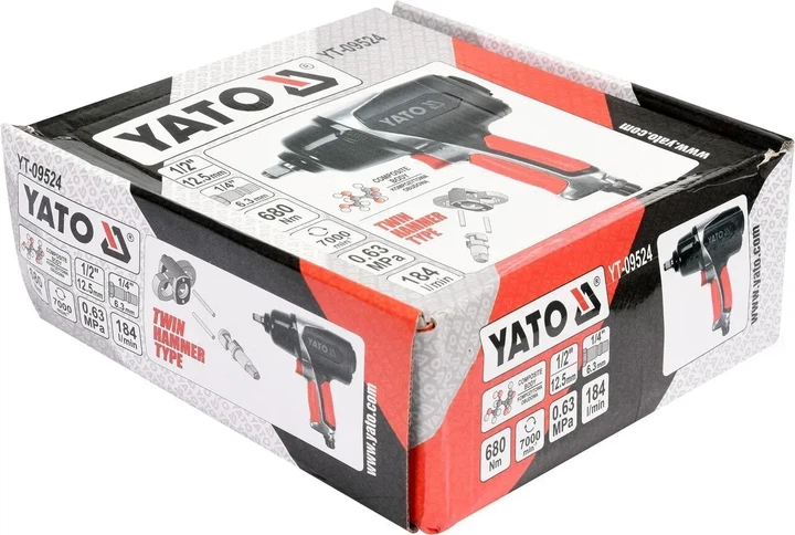 Гайковерт пневматичний YATO ударний 1/2" 680 Нм 6.3 бар YT-09524 - зображення 4