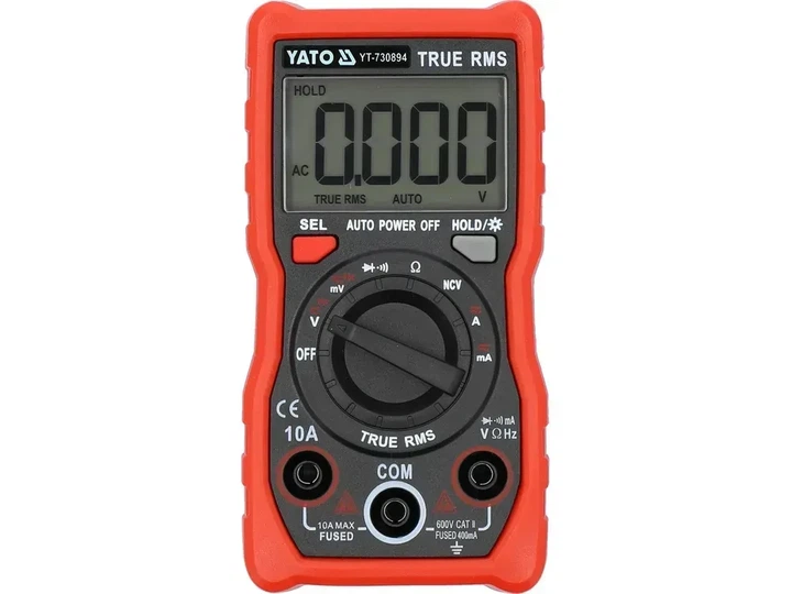 Мультиметр цифровий YATO TRUE RMS LCD діапазон 4000 YT-730894 - зображення 2