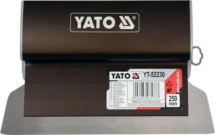 Шпатель финишный YATO 250 мм с алюминиевой ручкой и сменным лезвием YT-52230 - Фото 2 Шпатель финишный YATO 250 мм с алюминиевой ручкой и сменным лезвием YT-52230 - изображение 2