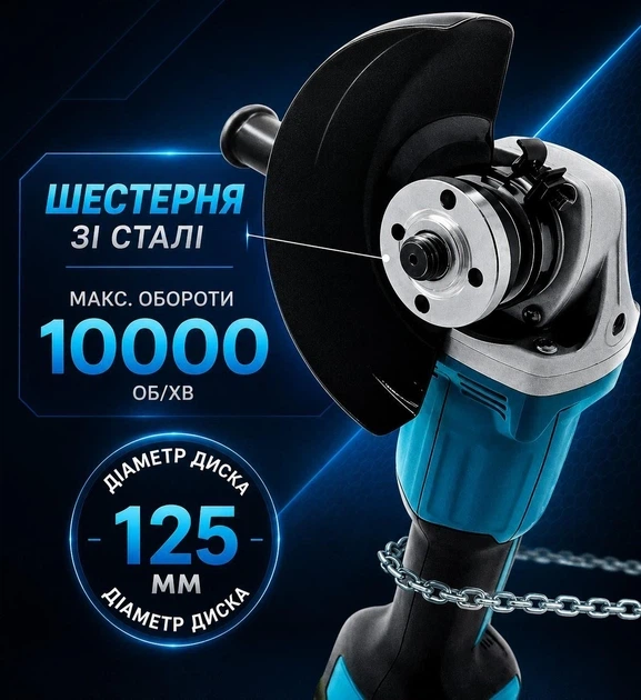 Акумуляторний гайковерт і болгарка 2в1 48V набор безщіткових інструментів з 2 АКБ для ремонту та будівництва в кейсі - изображение 6