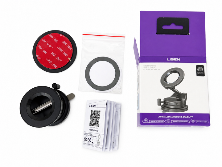 Магнитный держатель LISEN для телефона в автомобиль, подставка на присоске, автодержатель для смартфона, крепление для телефона, айфона на торпеду и лобовое стекло, универсальный. - Фото 2 Магнитный держатель LISEN для телефона в автомобиль, подставка на присоске, автодержатель для смартфона, крепление для телефона, айфона на торпеду и лобовое стекло, универсальный. - изображение 2