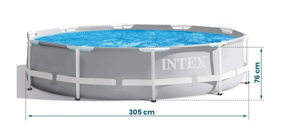 Каркасный бассейн для домашней зоны релакса Intex 305 x 76см Глубокий бассейн с металлическим прочным каркасом - изображение 4